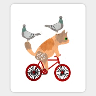 Cat cycling Sticker